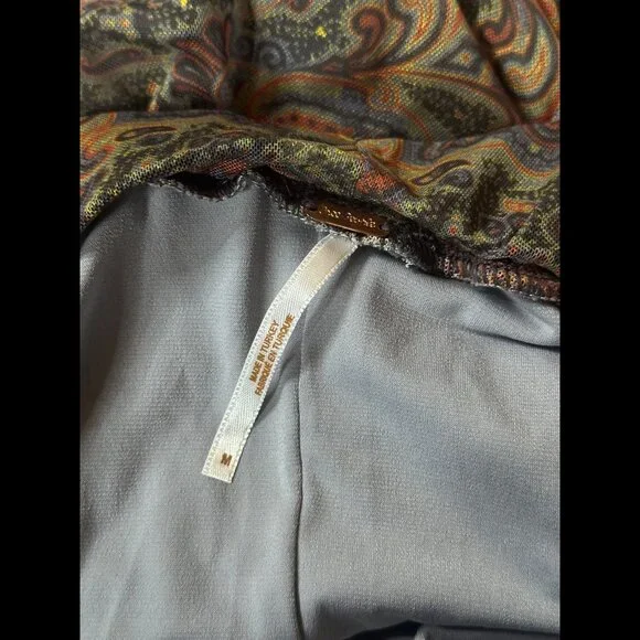 Free People Skirt Medium Multicolor Rouched Psychedelic Abstract Mini Stretch - Picture 5 of 7